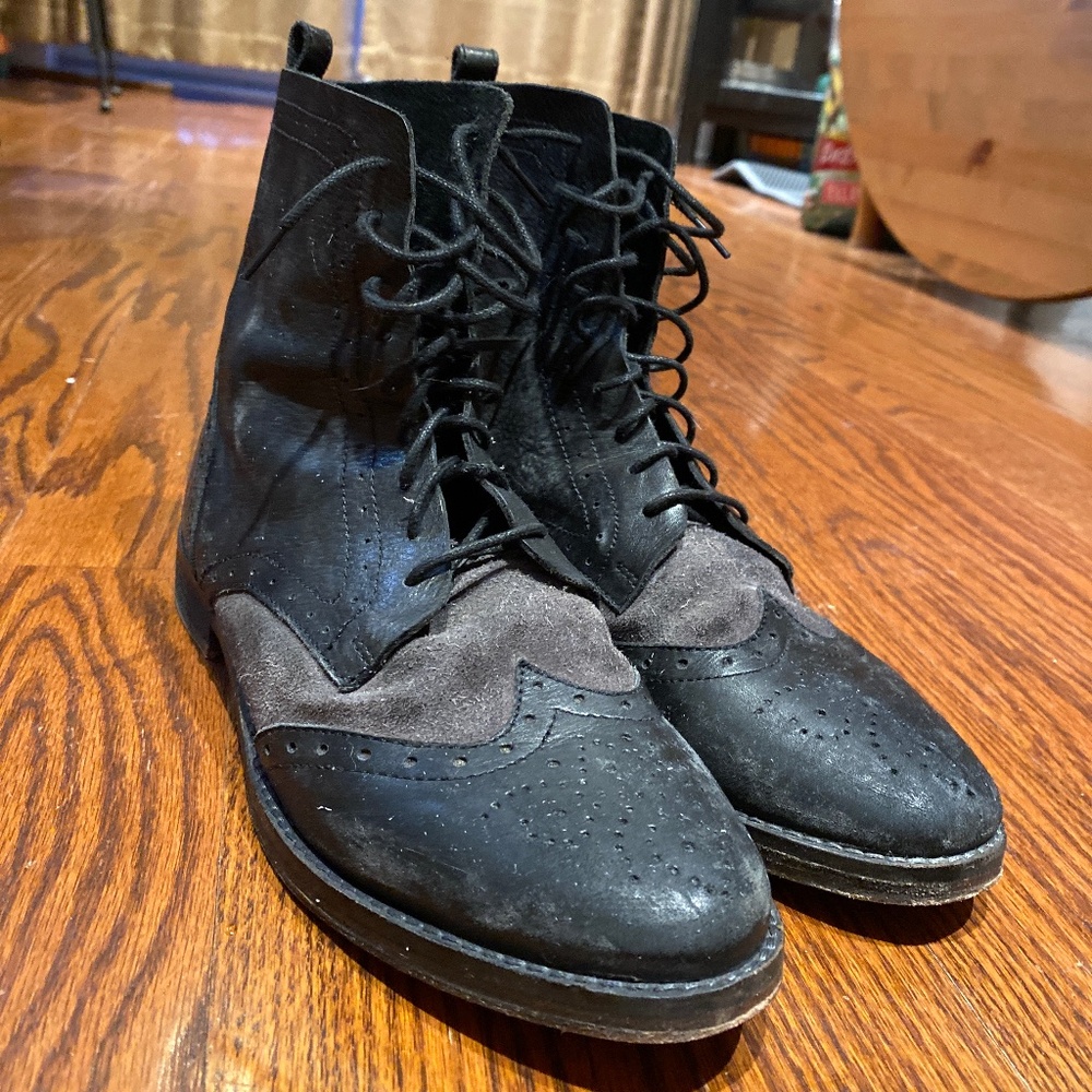 Free People Lace up Oxford Boots 39 8.5
